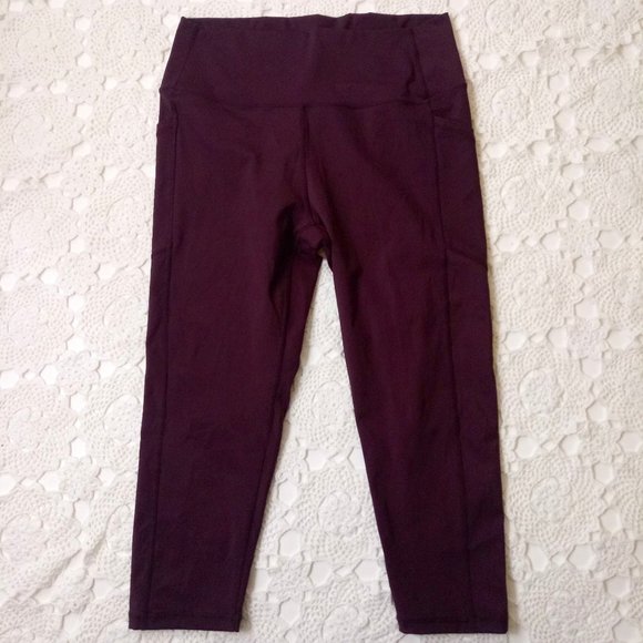 ZYIA Pants - Zyia Active Crop Legging Pants Eggplant Purple 11" High Rise Yoga XL14/16 Women